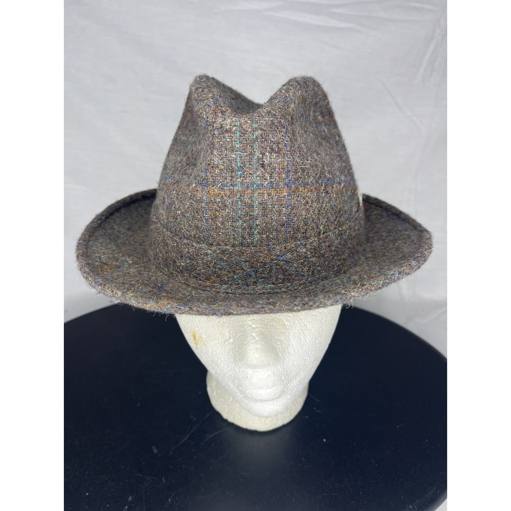 Vintage Adam Tweed Fedora Hat Houndstooth USA Made No Size Tag